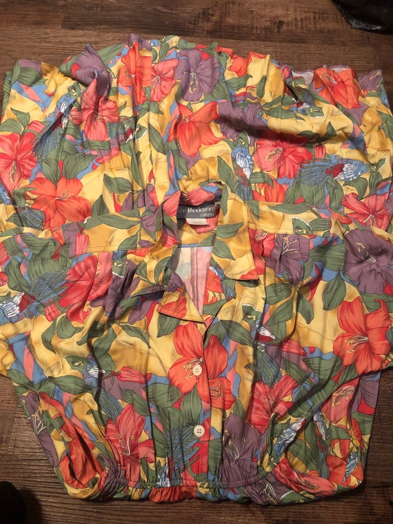 80’s Hibiscus and Parrot Print Dress by Carol And… - image 7