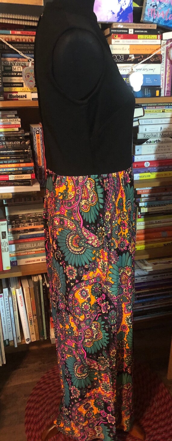 60’s/70’s Psychedelic Print Skirt Sleeveless Poly… - image 4