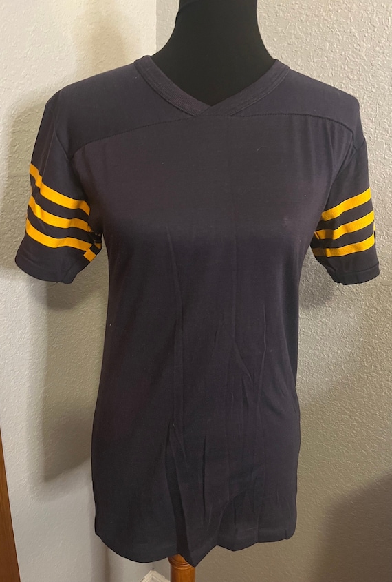 70’s/80’s Football Striped Sleeve T-Shirt