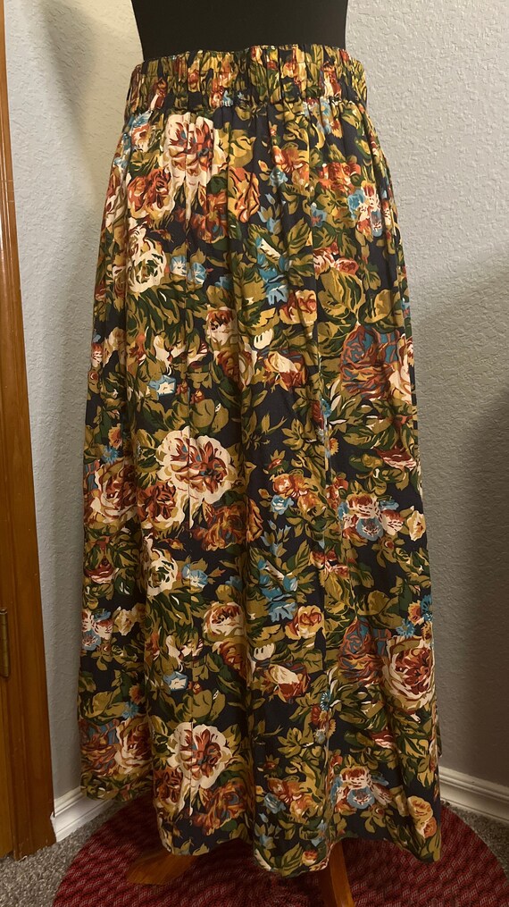 80’s/90’s Forenza Button Front Rayon Floral Skirt - image 4