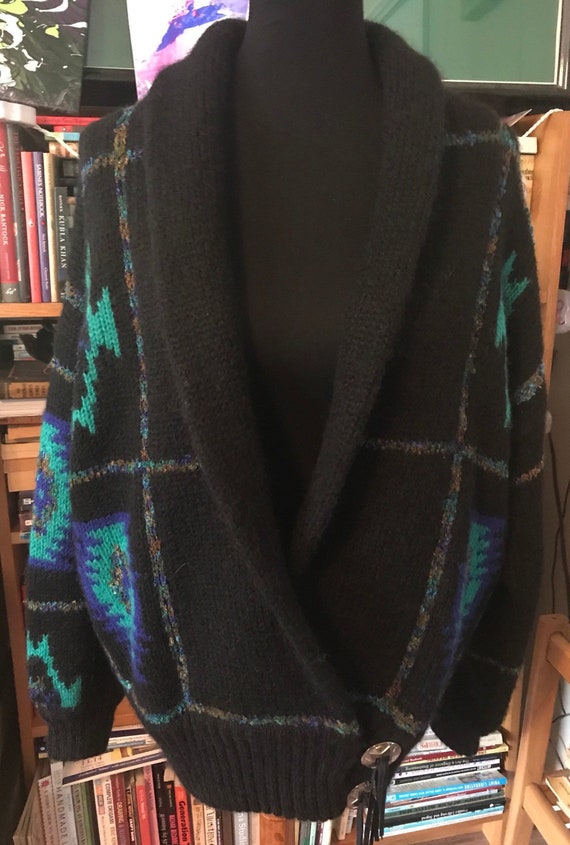 Tony Lambert Wool Blend Southwest Patterned Overs… - image 1