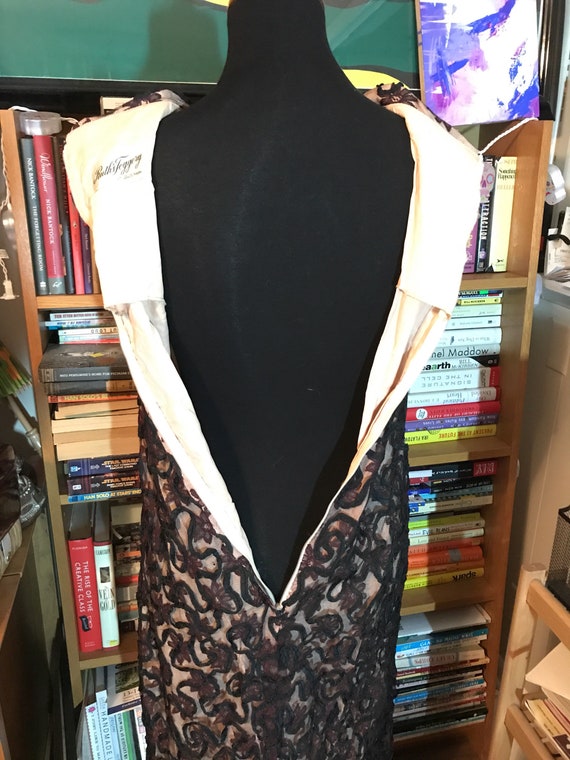 1960's Sleeveless Lace Overlay Party Dress - image 3