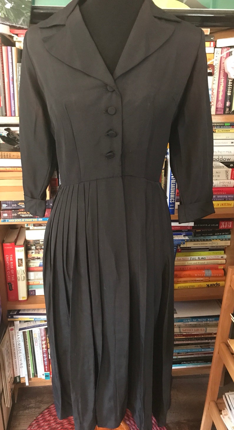 1950's Kerrybrooke Grosgrain Shirtwaist Day Dress image 1
