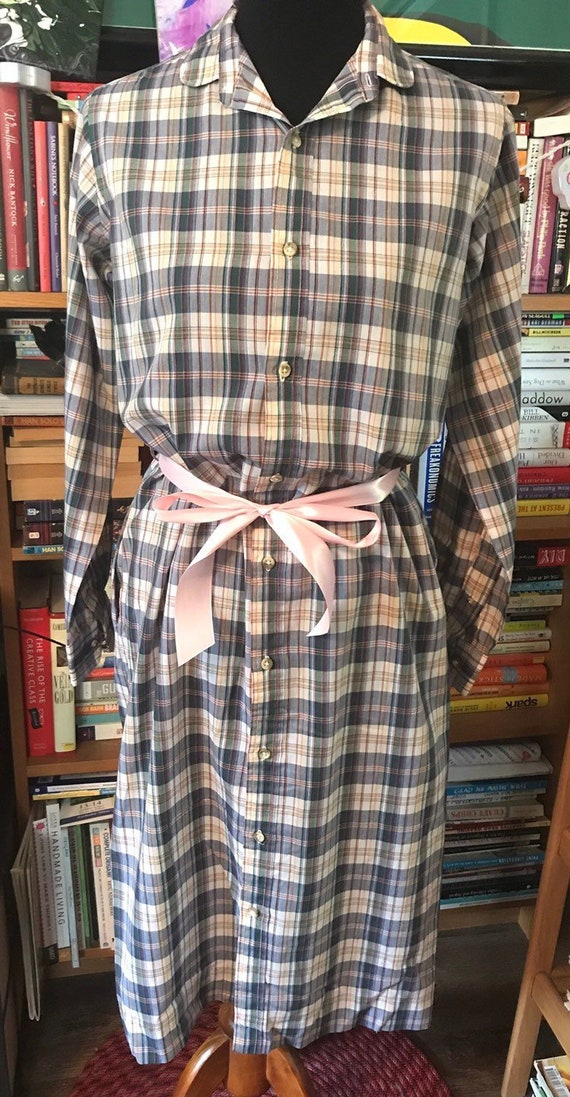 1980's Plaid Shirtdress by Lady Norman