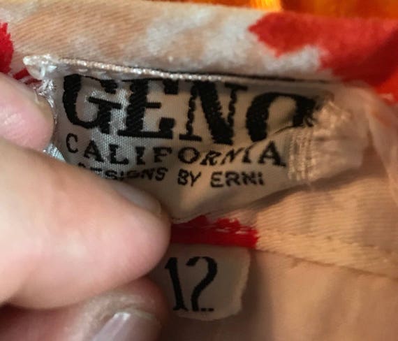 1960's/1970's Geno of California Lined Cotton Max… - image 5