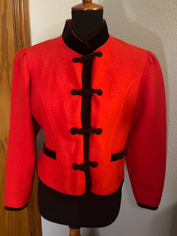 Geiger Boiled Wool Puff Sleeve Jacket with Toggle… - image 1