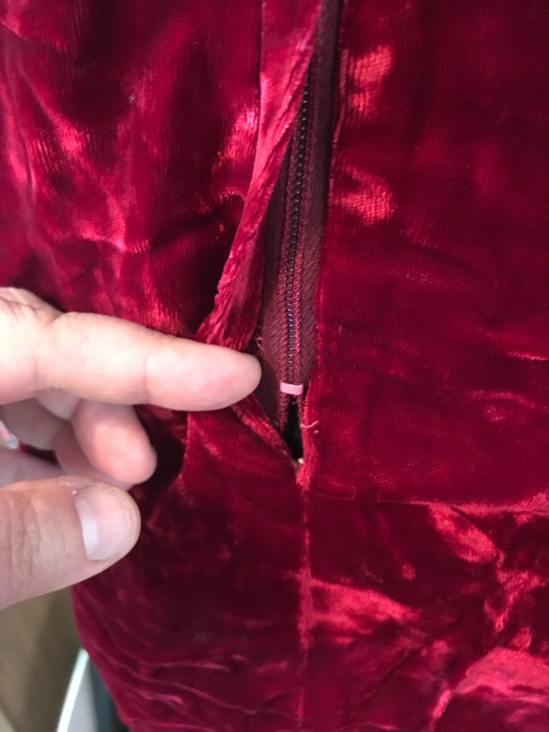 1960/'s Artbro Brand Nehru Collar Crushed Velvet TunicMinidress