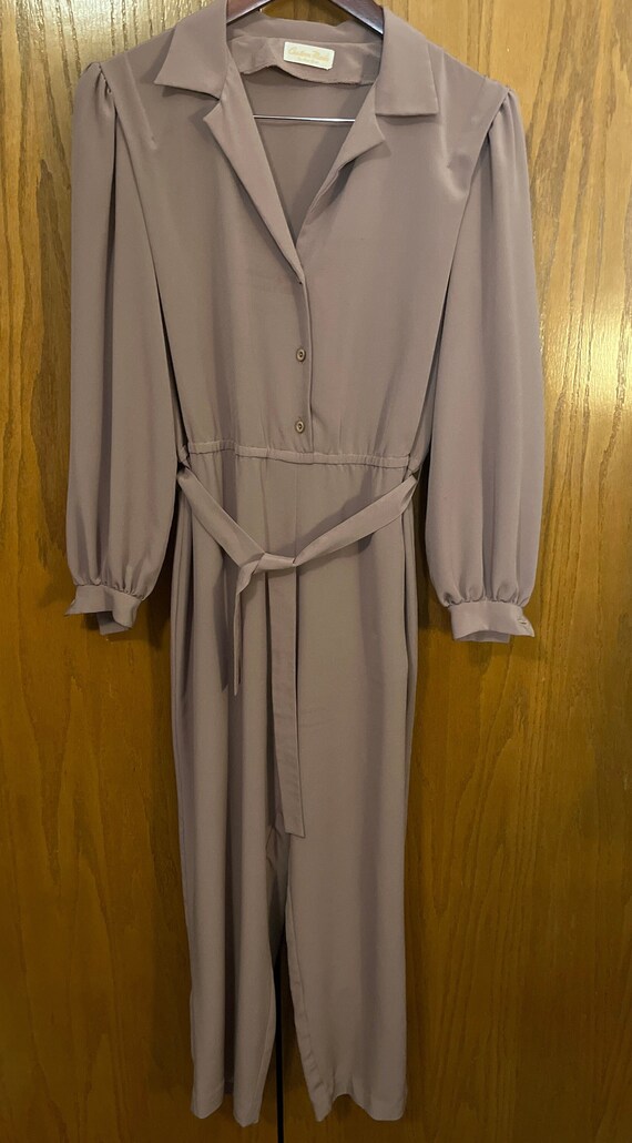 80’s Handmade Beige Rayon Jumpsuit