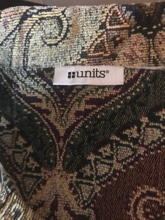 90's Units Brand Paisley Tapestry Jacket with Sequin Accents View 6