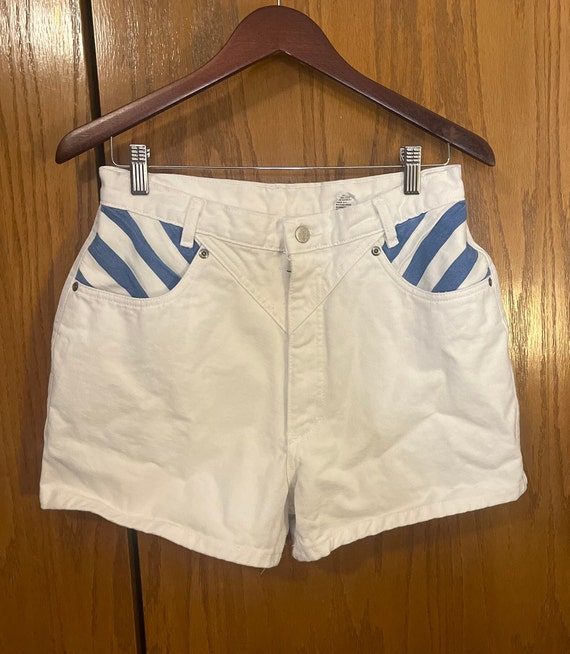 80’s Roper Brand High Waisted White Denim Shorts w