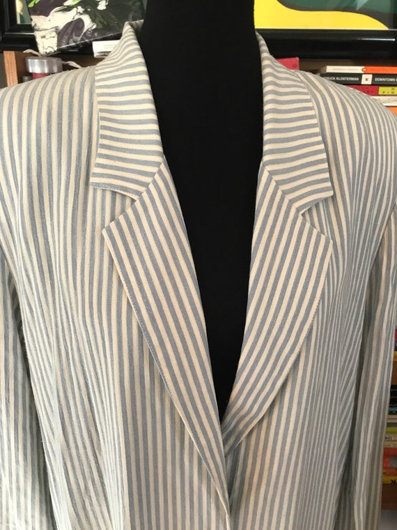 Striped One Button Blazer by Toni Garment for C.C… - image 6