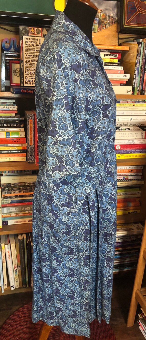 60’s Handmade Blue Floral Day Dress - image 5