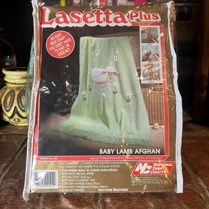 Kit Couverture Afghan Lasetta Plus - Modèle Baby Teddy Yellow - 30 X 44 Pouces - Occasion