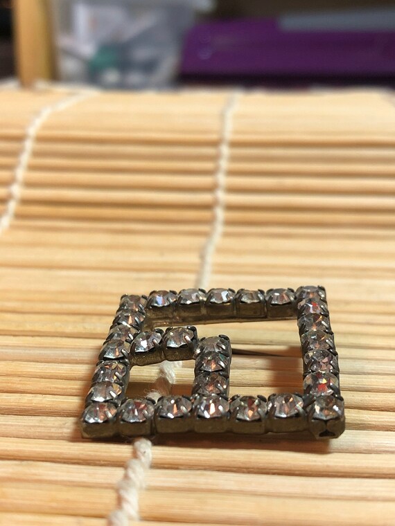 Unsigned Square Rhinestone Pin - image 6