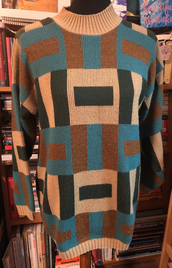 80’s Geometric Acrylic Sweater by Bay Point Thread