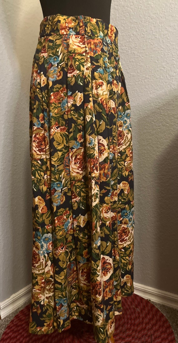 80’s/90’s Forenza Button Front Rayon Floral Skirt - image 5