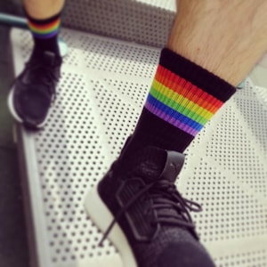 LGBTQ プライド レインボー コットン クッション ソックス - ロング