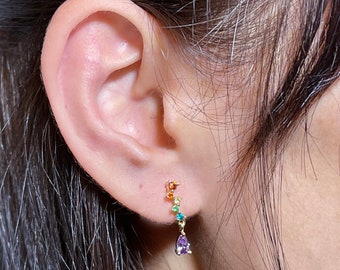 Rainbow Zircon Earring Pride LGBTQ+ -  Drop Stud