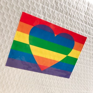 Pegatina del Orgullo Arcoíris LGBTQ - corazón