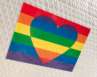 Rainbow Pride Sticker LGBTQ - heart