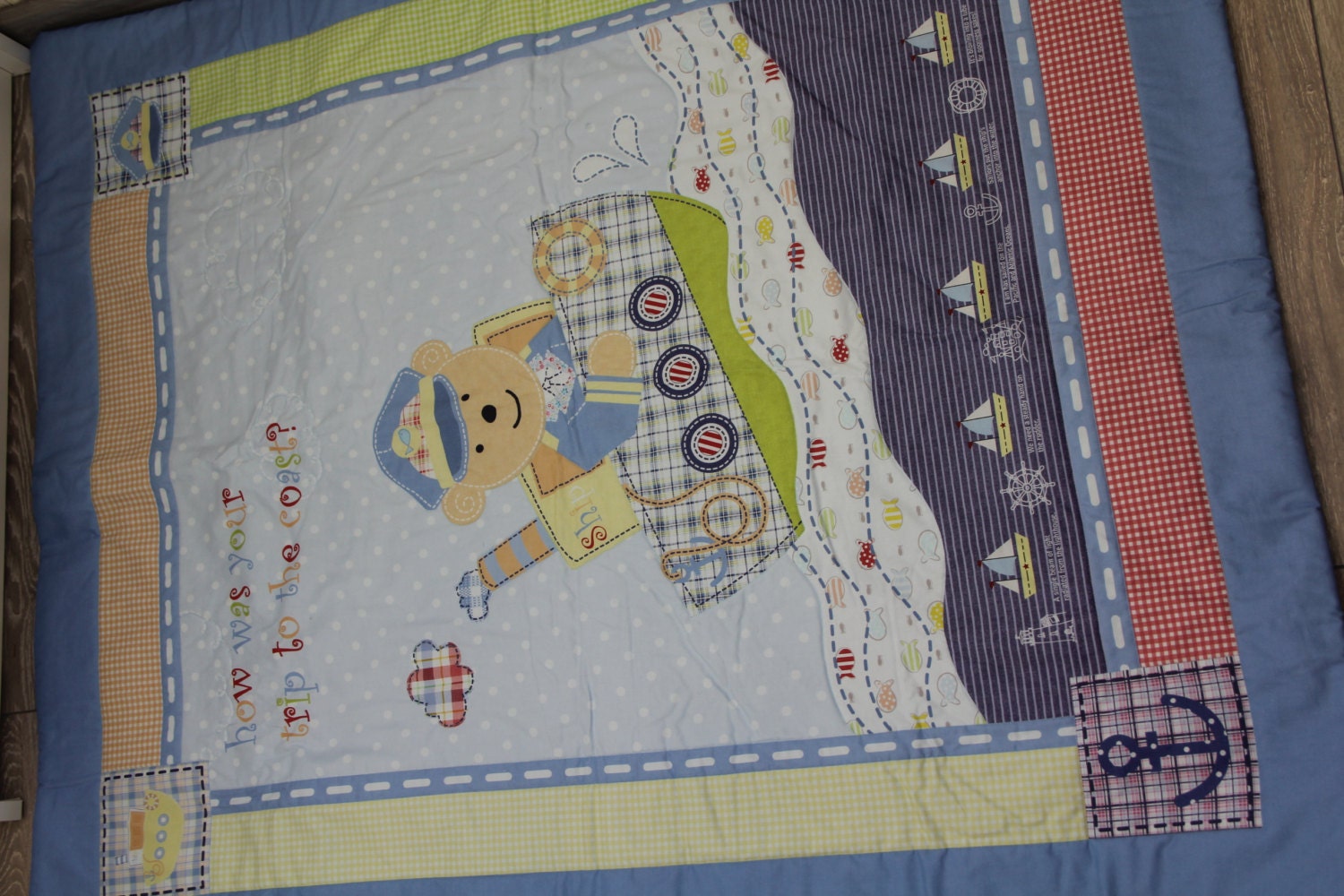 Bedding set for baby boy with teddybear made of cotton / Etsy