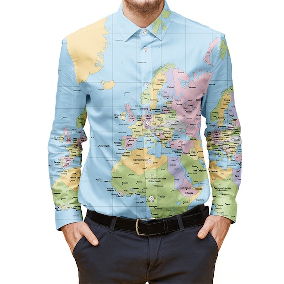map dress shirt Amazon.com: Generic Men's Button Down Hawaiian Shirts Shorts Sleeve Summer Tops for Men World Map Print Fashion 2024 T Shirt Tees Army Green, Small : Clothing, Shoes & Jewelry