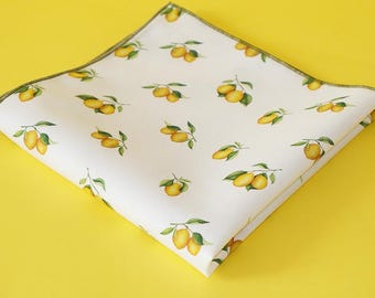 Cotton Lemon Pocket Square