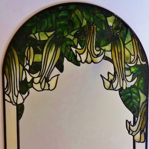 Angels Trumpet, Art Nouveau style mirror.