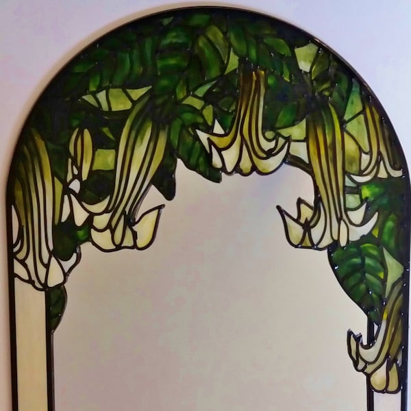 Angels Trumpet, Art Nouveau style mirror.
