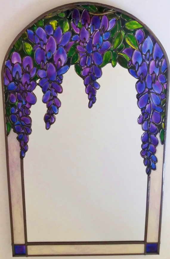 さばフォストリア社ヴィンテージ・曇りガラスのマリア像 Wisteria ~ A Bespoke Art Nouveau ~ Tiffany Stained Glass