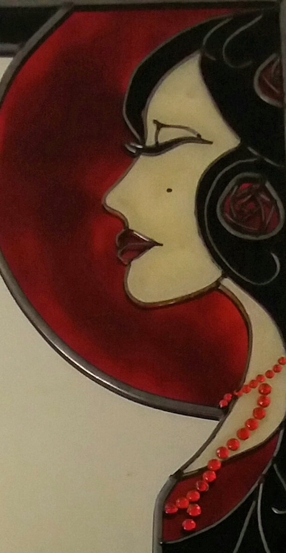 エレガントなアールヌーボースタイルのミラーデザイン（30 x 50 cm