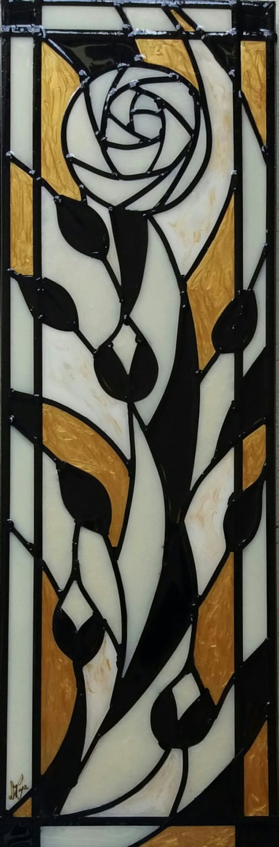 A Charles Rennie Mackintosh Inspired Leaded, Stained Glass Effect