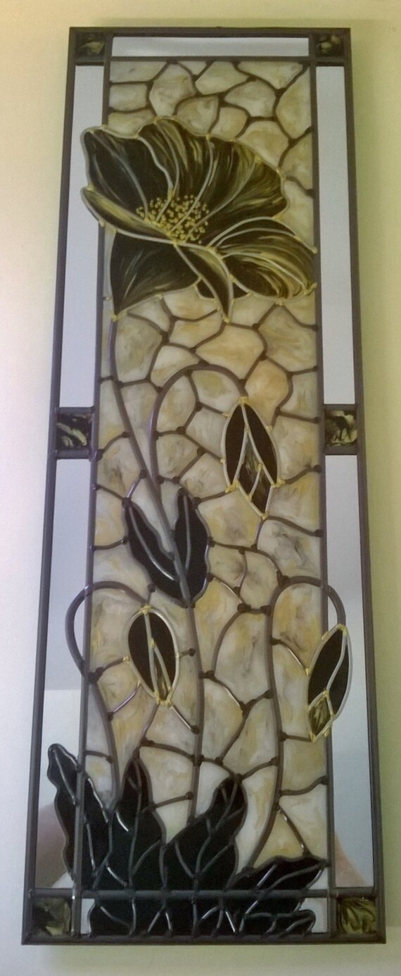 A Bespoke Art Nouveau 19s Tiffany Inspired Stained Glass Etsy Uk