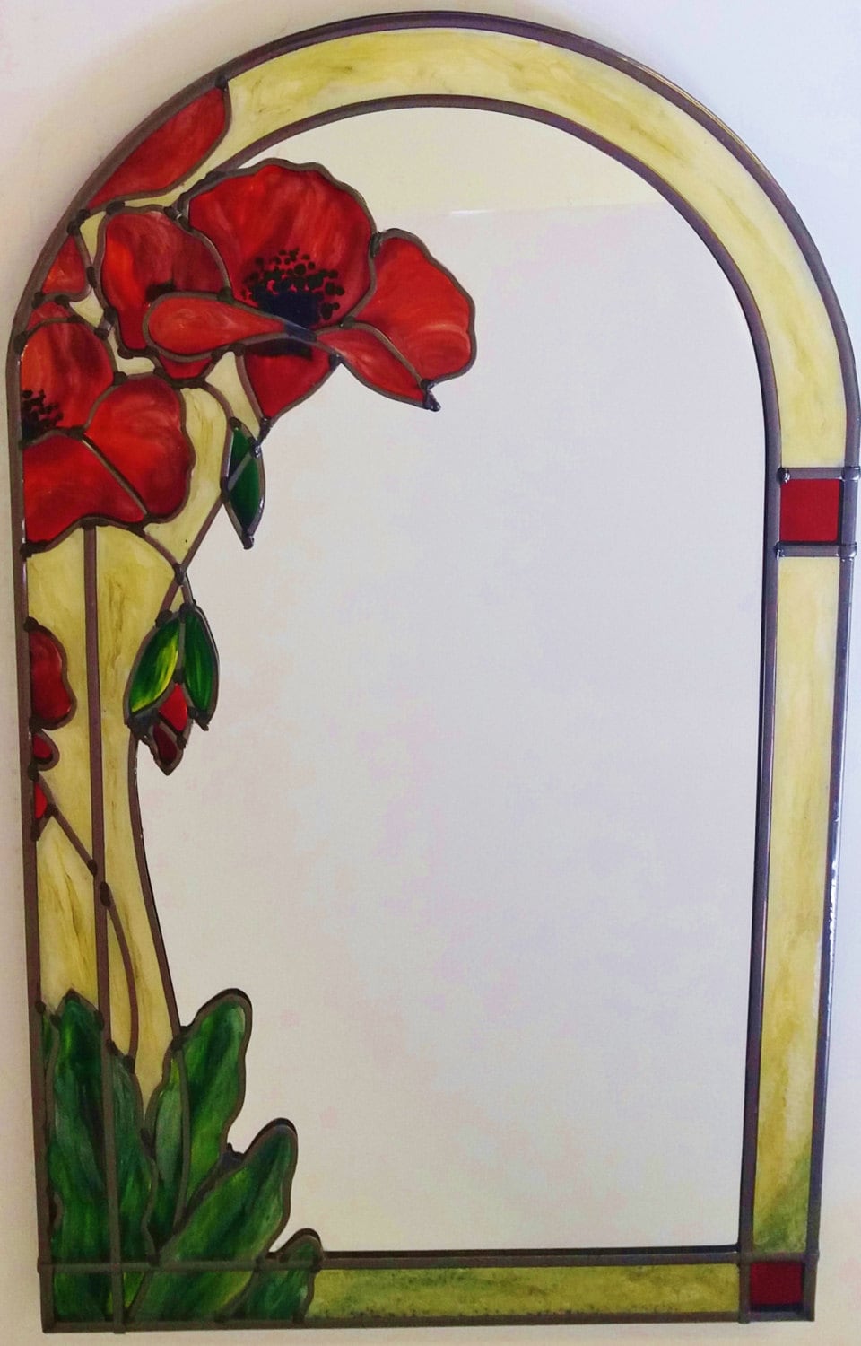 Poppies Decorative Mirror A Bespoke Art Nouveau 19s Etsy Uk