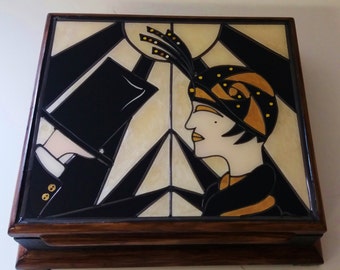 Art Deco style jewellery box