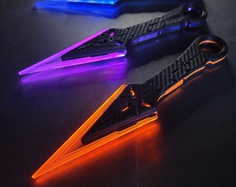 Shiny Kunai - cyberpunk LED knife prop
