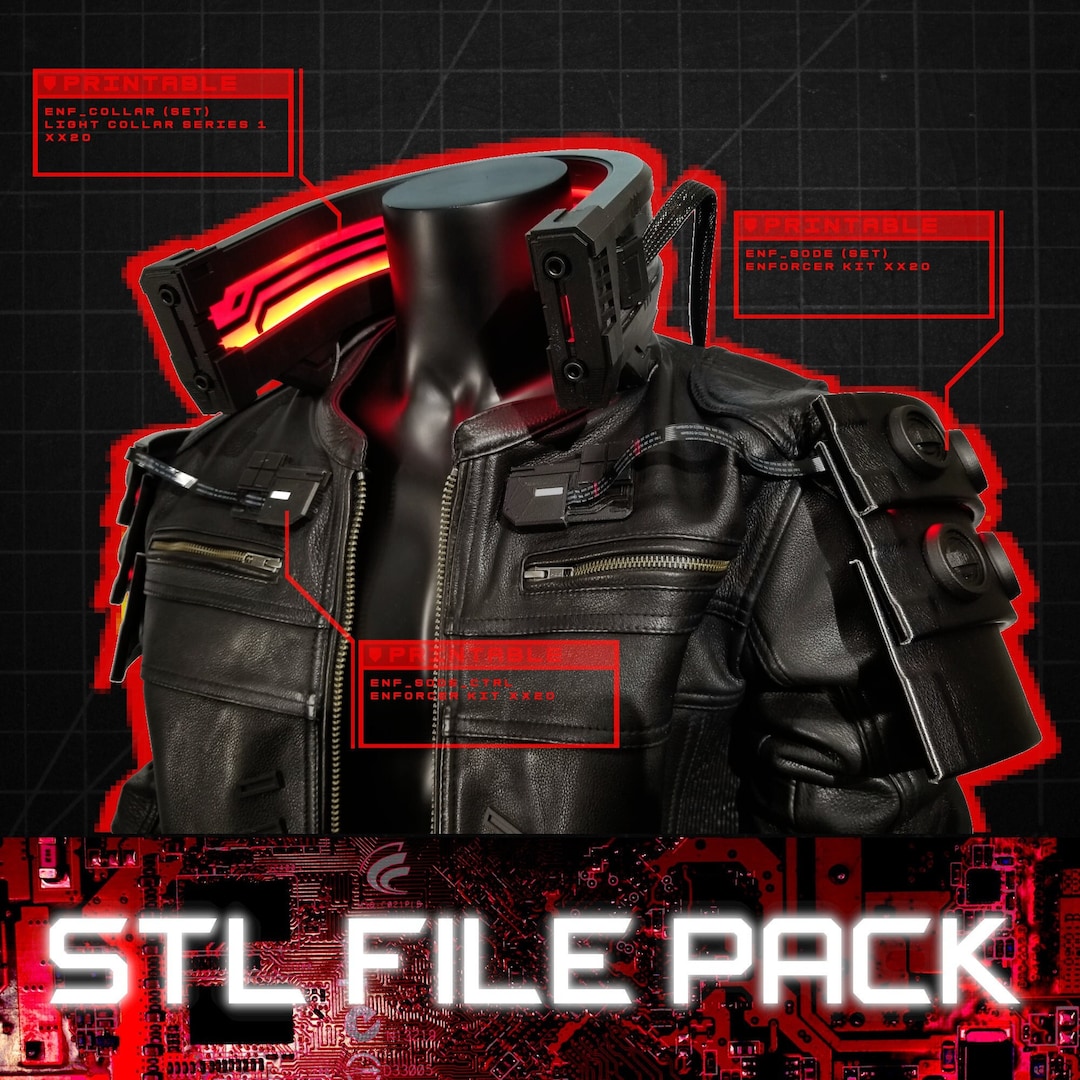 チ*リ様 this uniform jacket Cyberpunk Jacket Enforcer Kit - 3D Printable STL Files - Etsy