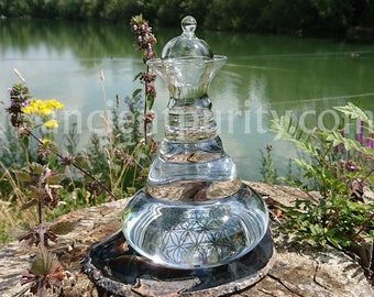 CARAFE Aladdin 1.3L - Platinum Flower of Life | Sacred Geometry | Structure / Re Crystallise & Energise Water | Swiss Made (Nature's Design)