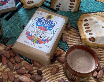 Keith's Cacao - Ceremoniële Cacao 454g (16 oz.) Stevige reep | 100% pure cacao van ceremoniële kwaliteit