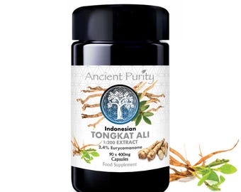 Tongkat Ali Root Extract 1:200 | 2.4% Eurycomanone | 10yr Aged Indonesia | Male Vitality | 90 Caps