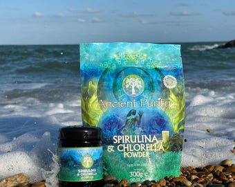 Spirulina- en chlorellapoeder: biologisch superfood-algenmengsel | Japanse oorsprong 100-300 g