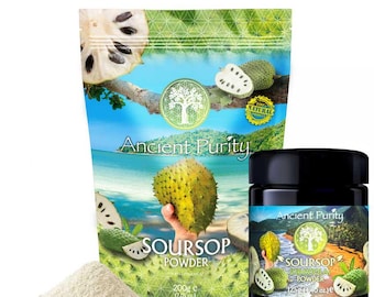 Guanábana en polvo / Graviola / Superalimento exótico y potente / Fruta tropical de guanábana / Origen único liofilizado 125-200 g