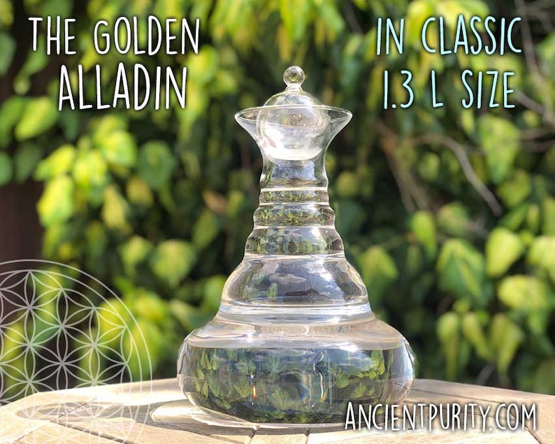 CARAFE Aladdin 2.3L Gold Flower of Life Sacred Geometry Structure / Re-Crystallise & Energise Water Swiss Made Nature's Design image 5