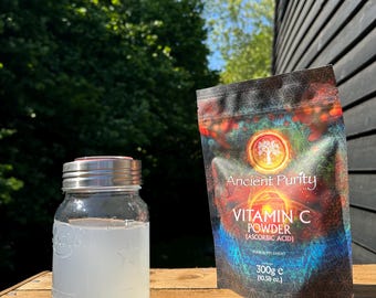 Vitamin C Powder | Pure Ascorbic Acid 300g | Pharmaceutical Grade BP USP | Non-GMO | Daily Wellness