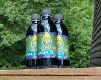 Olive Oil (250ml) Cold Pressed Extra Virgin | Family Farm Sourced in Spain - Single Origin | High TPA | Stored in Miron Glass Bottle
