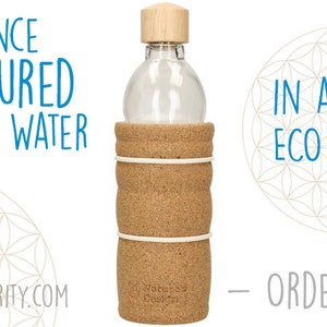 100% Eco Glass Water Bottle With Flower Of Life Structure / Energise Water Swiss Made image 7