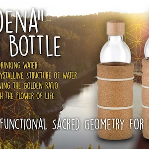 100% Eco Glass Water Bottle With Flower Of Life Structure / Energise Water Swiss Made image 6