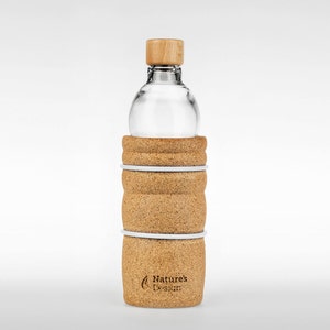 Bottiglia d'acqua in vetro ecologico al 100% Con fiore della vita struttura/acqua energizzante Prodotto in Svizzera immagine 2