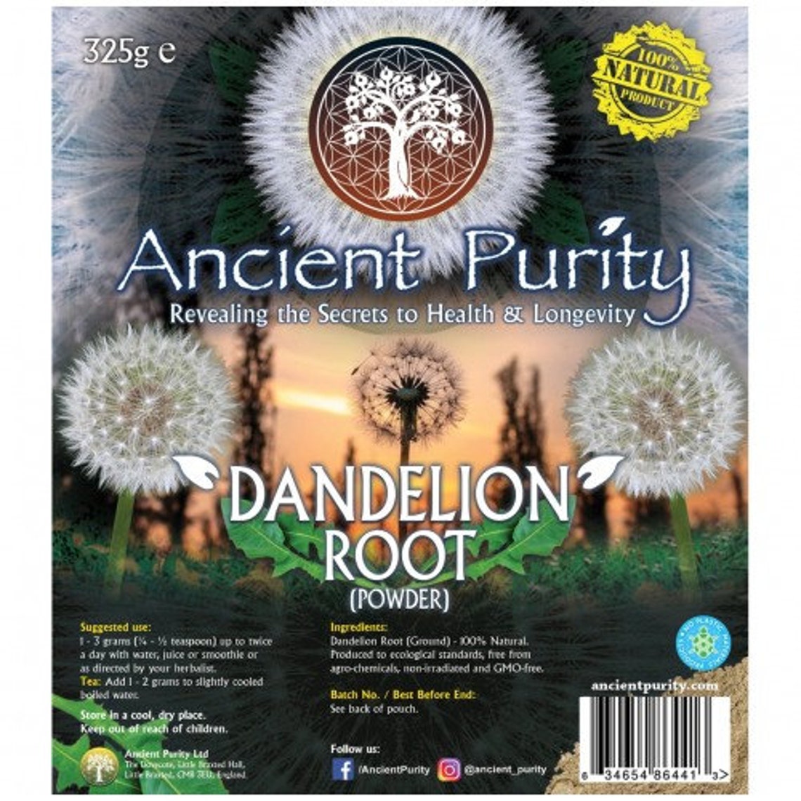 Dandelion Root Powder 325g 11.46 oz Etsy