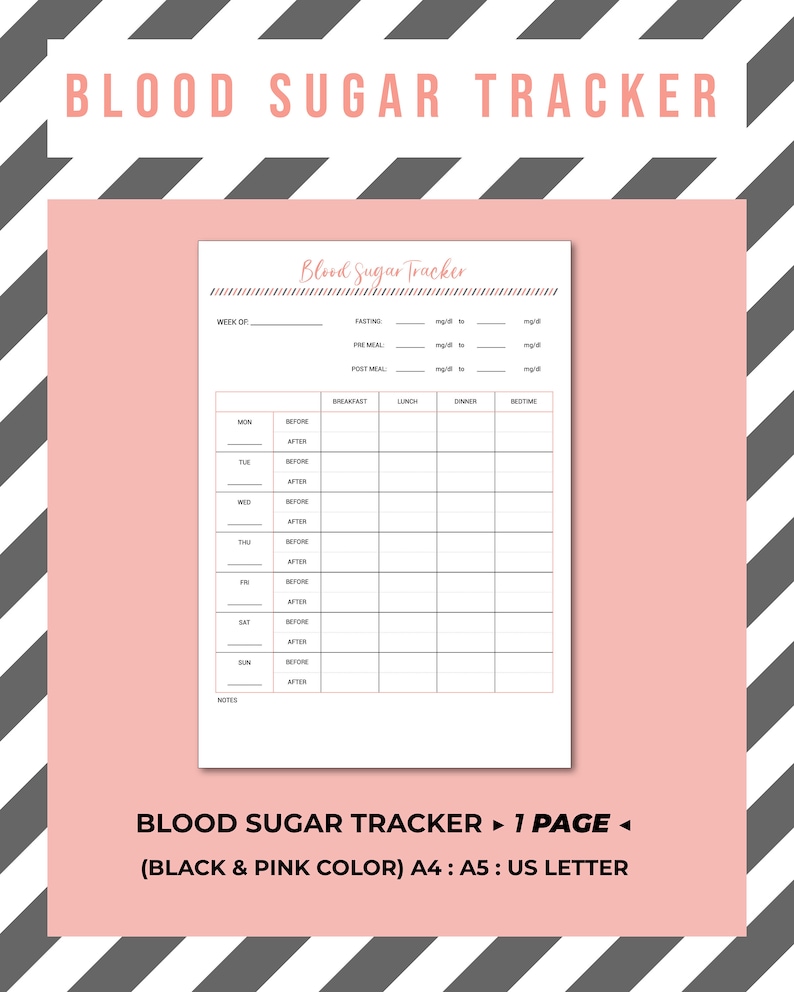 Free Blood Sugar Tracker Printable